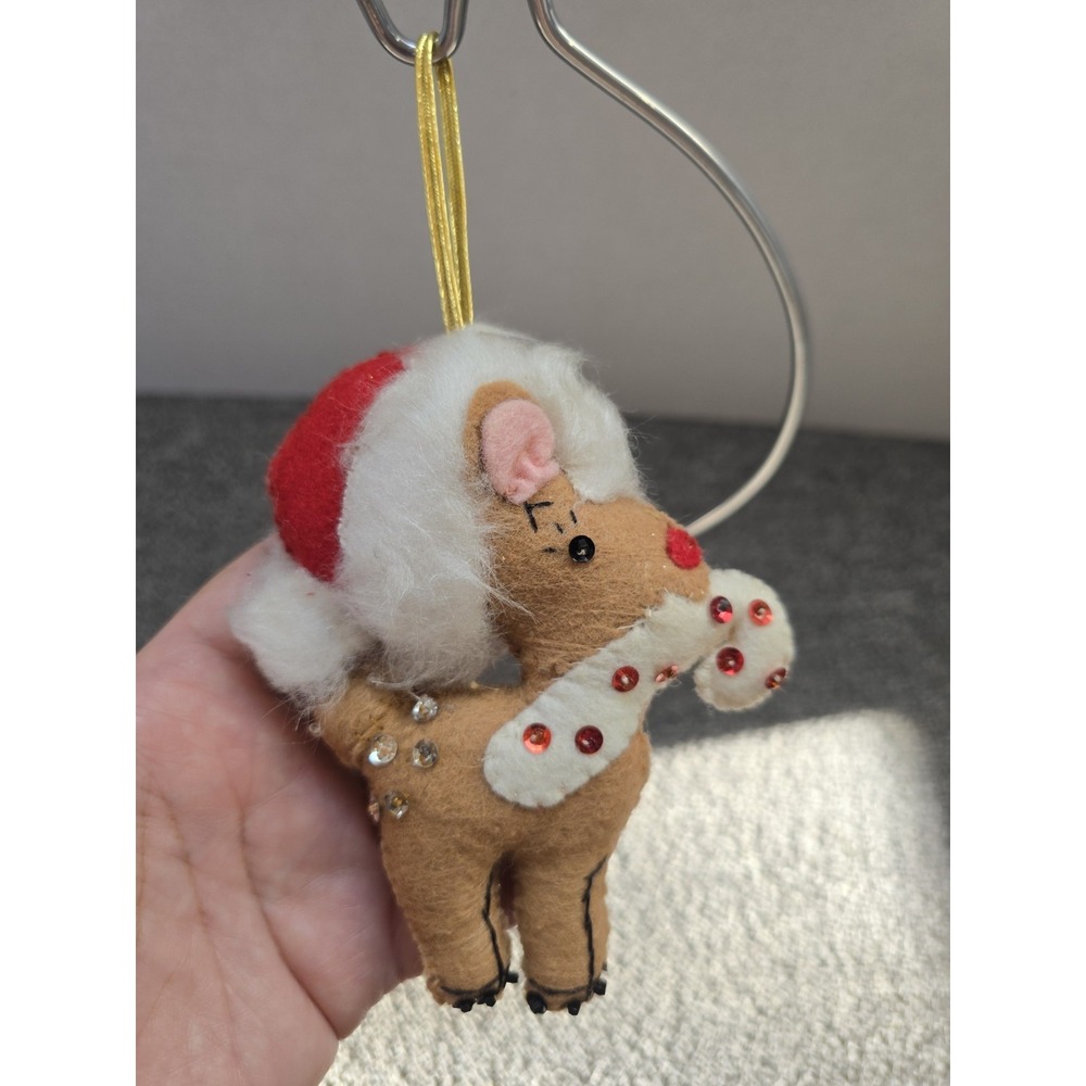Bucilla? Reindeer With Candy Cane Felt Ornament